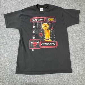 Vintage 1998 Chicago Bulls NBA Finals Champions Pro Player T Shirt Mens Large